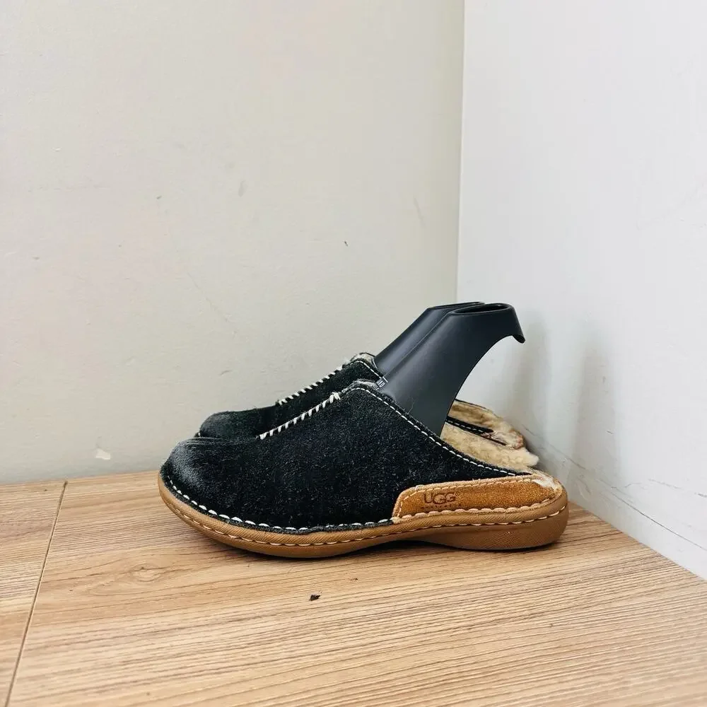 Ugg Kohala Black Suede Slide Slippers Girls Size 1